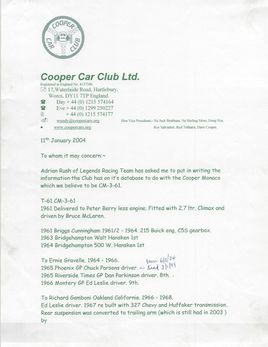113056 Cooper Car Club letter