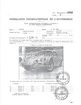 16697 FIA homologation papers