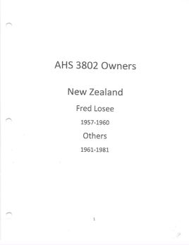 AHS3802 3rd owner NZ