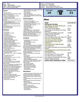 AMG GT window sticker